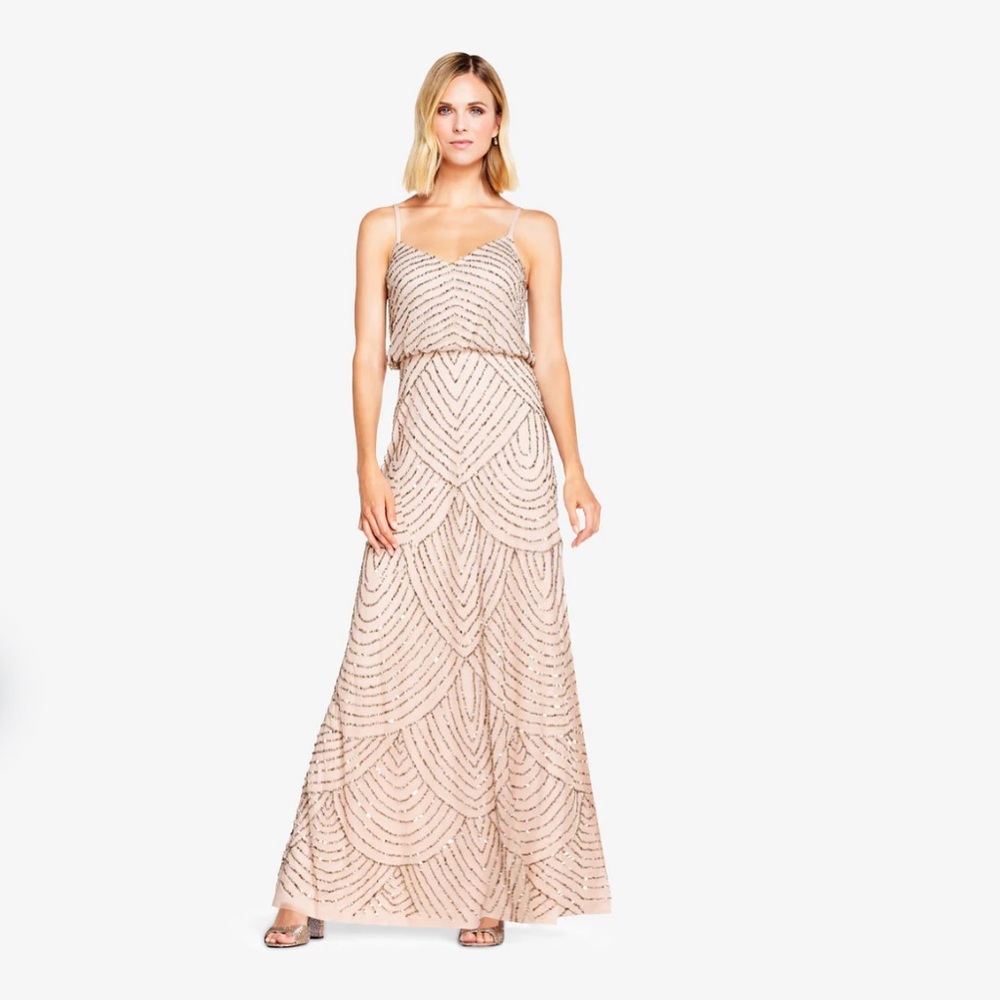 Adrianna Papell beaded maxi dress 0P